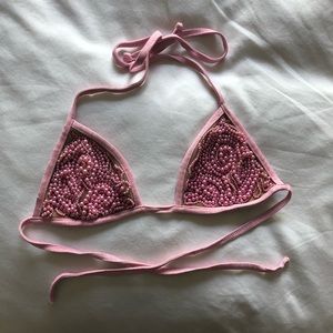 Beach bunny pearl bikini top small